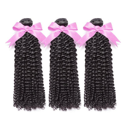 Kinky Curly Virgin Human Hair Extension Bundle Deal Hair Weave With Frontal - SHINE HAIR WIG