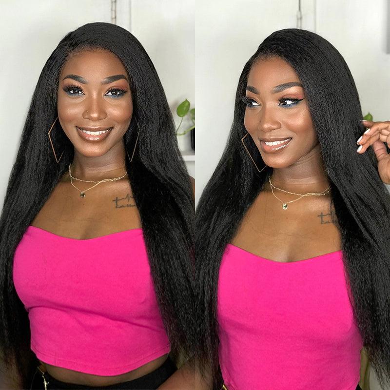 4C Edges Wig Kinky Straight Undetectable HD Lace Front Human Hair Wigs With Realistic Hairline - SHINE HAIR WIG