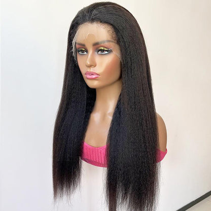 4C Edges Wig Kinky Straight Undetectable HD Lace Front Human Hair Wigs With Realistic Hairline - SHINE HAIR WIG