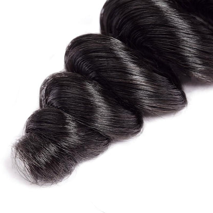 Loose Wave Virgin Human Hair Extension Bundle Deal Hair Weave With Frontal - SHINE HAIR WIG