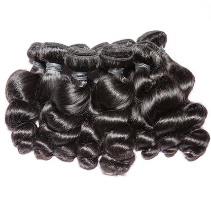 Loose Wave Virgin Human Hair Extension Bundle Deal Hair Weave With Frontal - SHINE HAIR WIG