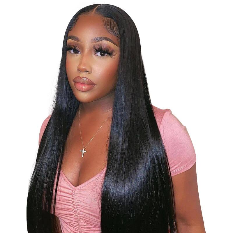 shine hair lace wig straight 13*6*1 T part human hair wigs 180% density
