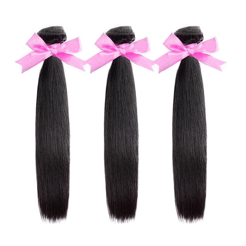 Straight Virgin Hair Extension Bundle Deal Hair Weave With Frontal - SHINE HAIR WIG