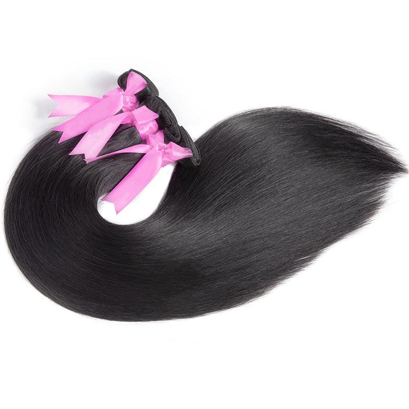 Straight Virgin Hair Extension Bundle Deal Hair Weave With Frontal - SHINE HAIR WIG