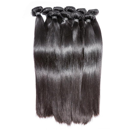 Straight Virgin Hair Extension Bundle Deal Hair Weave With Frontal - SHINE HAIR WIG