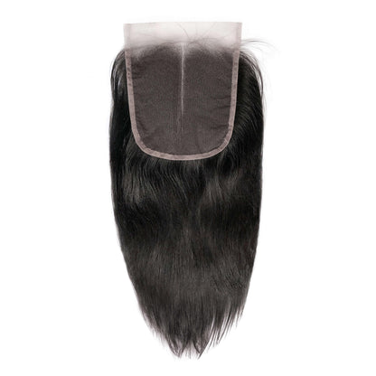 Transparent 5x5 Lace Closure Brazilian Straight 100% Virgin Hair Natural Black Color - SHINE HAIR WIG