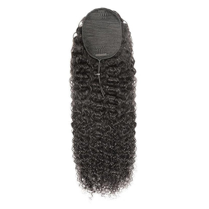 Virgin Human Hair Ponytail Extension Water Wave Drawstring Ponytail - SHINE HAIR WIG