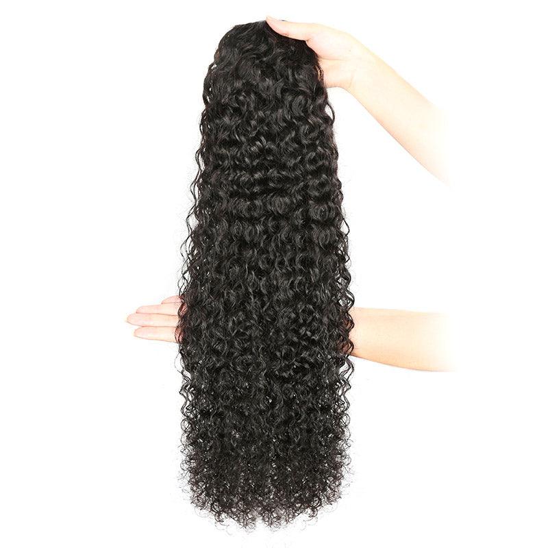 Virgin Human Hair Ponytail Extension Water Wave Drawstring Ponytail - SHINE HAIR WIG