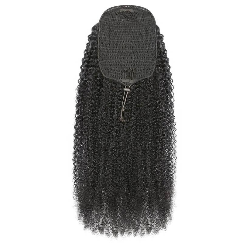 Virgin Human Hair Ponytail Extension Kinky Curly Drawstring Ponytail - SHINE HAIR WIG