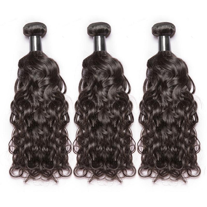 Water Wave Virgin Human Hair Extension Bundle Deal Hair Weave With Frontal - SHINE HAIR WIG