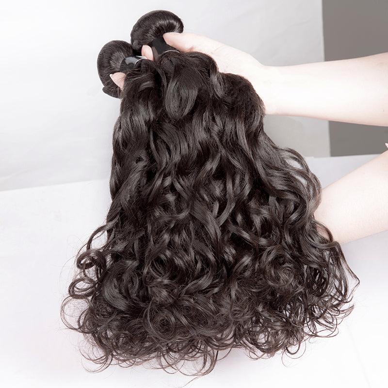 Water Wave Virgin Human Hair Extension Bundle Deal Hair Weave With Frontal - SHINE HAIR WIG